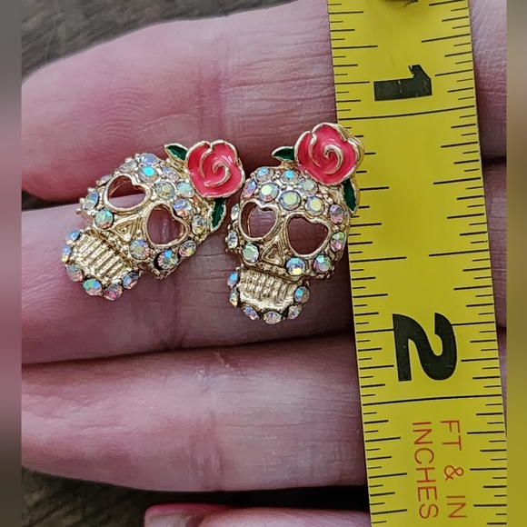 Candy Skull Earrings - Picture 2 of 2